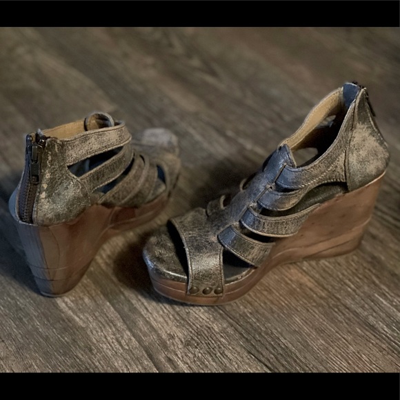 Bed Stu Shoes - Bed|Stu leather zip back wood wedge